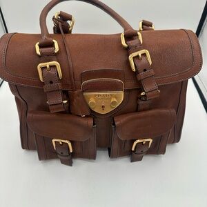 VTG Prada Brown Leather Bruciato bag